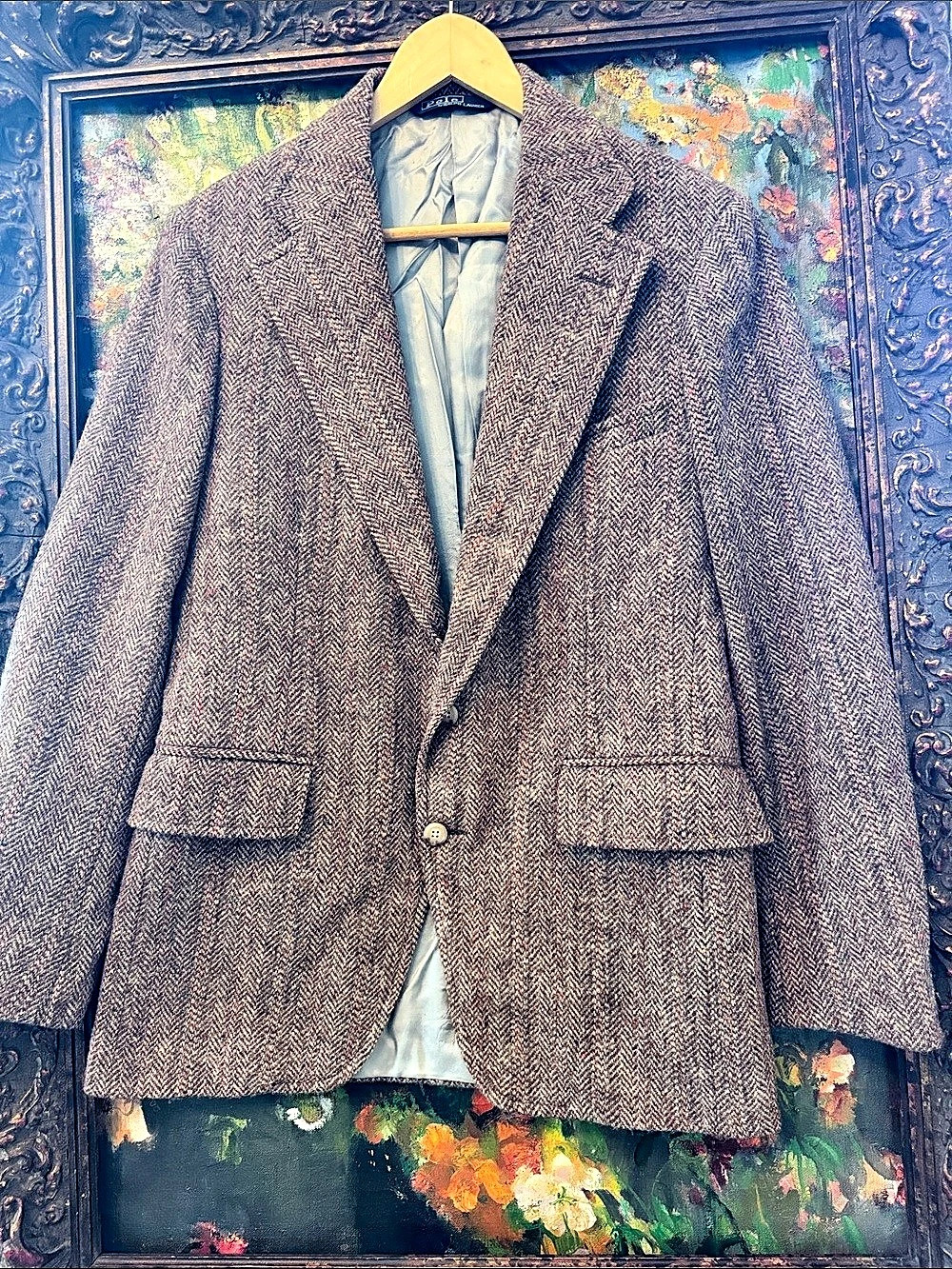 Polo by Ralph Lauren Men's Houndstooth Sport Coat in Brown, men’s small, women’s